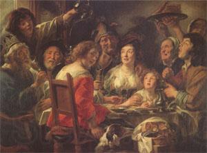 Jacob Jordaens The King Drinks Celebration of the Feast of the Epiphany (mk05) Germany oil painting art